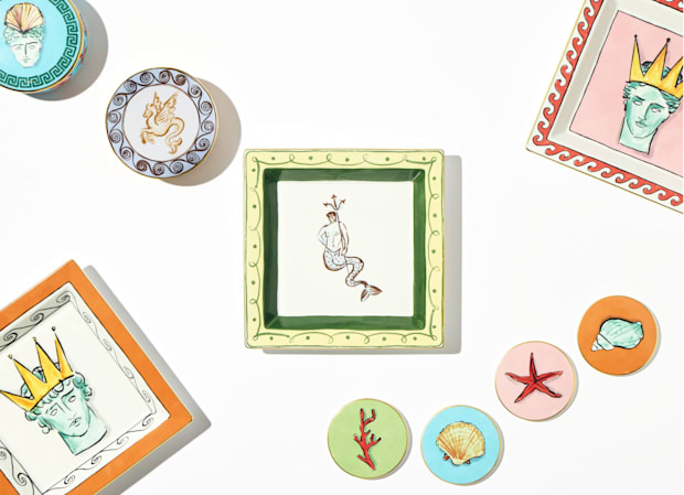 スクエアプレート 24.5cm グリーン | イルヴィアッジョディネットゥー